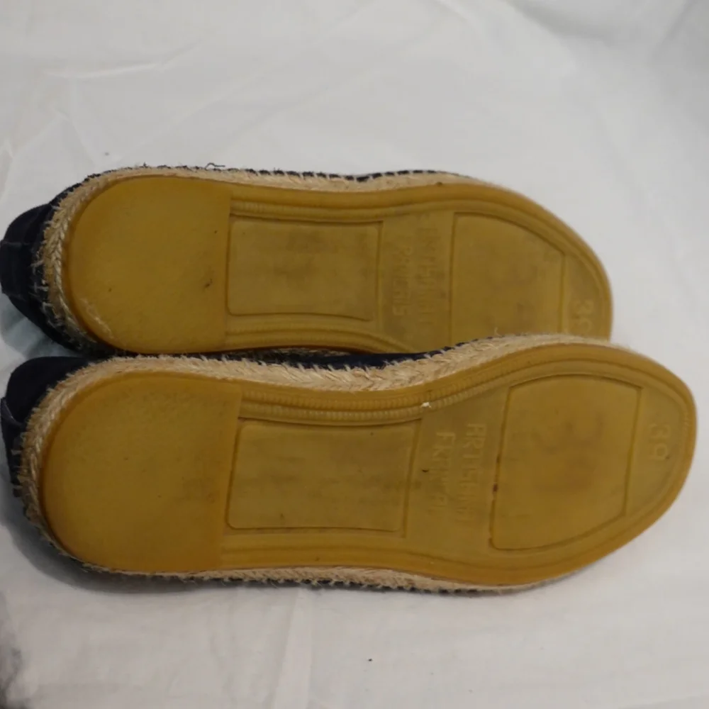 LA MAISON DE L'ESPADRILLE Navy Suede Ballet Flat Espadrille - France, size 39